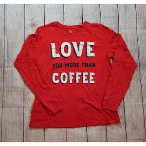 Carter's Adult Long Sleeve "Love You More Than Coffee" Shirt L
